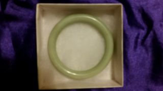 Vintage Chinese Light Green Jade Bangle Bracelet