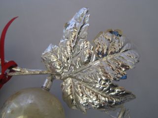 Christmas Silver Ball Ornament Floral Pick Vintage 2
