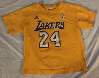 Nba Los Angeles Lakers Jersey 24 Adidas Kobe Bryant T - Shirt Size M Kids Toddler