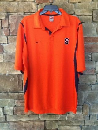 Mens Large Nike Dri Fit Syracuse Orange Short Sleeve Polo Shirt Size L