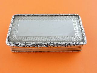 Top Quality Victorian Silver Snuff Box,  Birmingham 1837 Francis Clark Antique