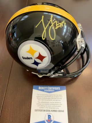 Juju Smith - Schuster Signed Pittsburgh Steelers Mini Helmet Beckett Auto