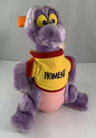 Vintage 1982 Walt Disney World Figment Plush Doll Purple Dragon Epcot With Tag