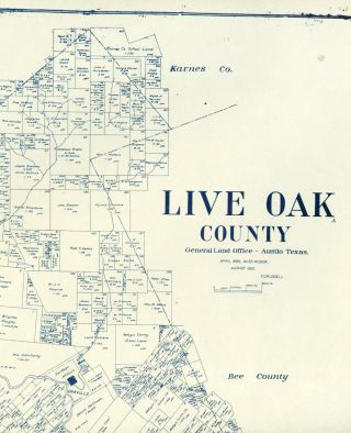 Old Live Oak County Texas General Land Office Owner Map Oakville George West 3