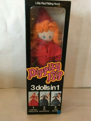 Vtg Dippity Flip 18” Little Red Riding Hood 3 Dolls In 1 Bonus 8 " Mini Doll Incl