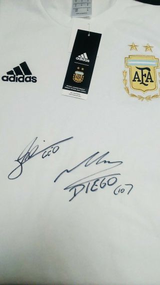 Lionel Messi And Diego Maradona Jersey Shirt Signed Authentic Autographed