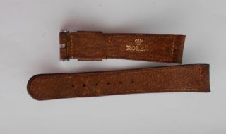 Vintage Rolex Brown Leather Watch Band Strap 7 3/4 " Long