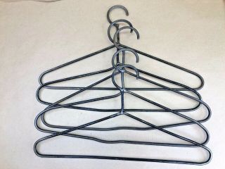 5 Vintage Metal Clothes Coat Hangers Industrial Steel Heavy Duty 17.  5 "