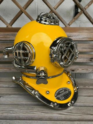 Antique 18 " U.  S Navy Diving Helmet Mark V Deep Sea Divers Helmet