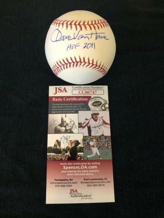 Dave Van Horne Signed Baseball Auto Ford Frick Hall Of Fame Hof Expos Jsa