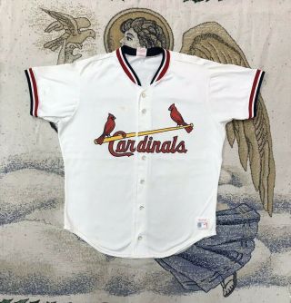 Vintage 90s Rawlings St.  Louis Cardinals Baseball Jersey Button Up Shirt Size L