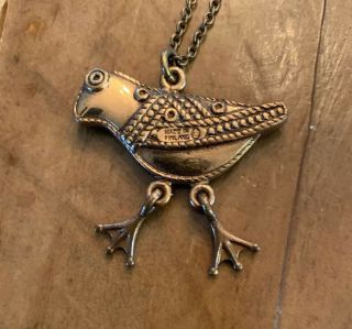 Kalevala Koru Finland - Vintage Bronze Necklace " Hattula Bird "