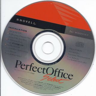Vintage Novell Perfectoffice Version 3.  0 Cd