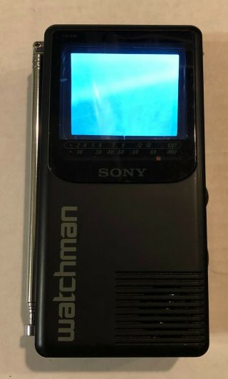 Sony Watchman Black And White Portable Tv Model Fd230 1993 Vintage Prop