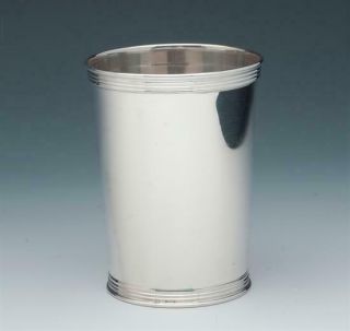 Sterling Silver Julep Cup With Rolled Edge On Bottom And Top,