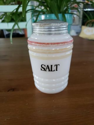 Vintage White Milk Glass Salt Shaker