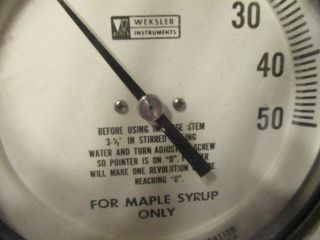Vtg MAPLE SYRUP THERMOMETER - Weksler Co.  - Vt.  N.  H.  Sap Tap Boil Maple Candy Tool 2