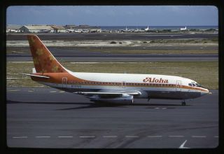 Aloha Boeing 737 - 200 N70724 Nose Slightly Soft 35mm Kodachrome Aircraft Slide
