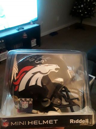 Tim Tebow Autograph Denver Broncos Mini Helmet With Certificate Of Authenticity