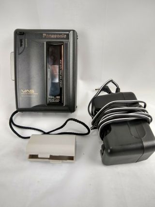 Vintage Panasonic Rq - L340 Mini Cassette Recorder Black With Power Adapter