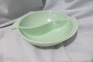 Vintage Boonton Melamine/melmac Green Divided Serving Bowl
