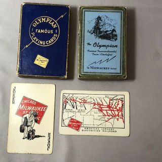 Milwaukee Road Railroad The Olympian Playing Cards Complete Vintage