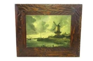 Vintage Wall Art Print Of " Windmill At Wijk Bij Duurstede " On Wood 11.  5 " X10 "