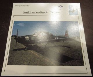 North American Ryan L - 17 Navion Military Airplane Photo Card W/ Specifications