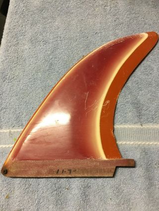Vintage Rainbow Surfboard Fin 8.  5 Red And White