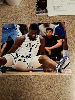 Photo Zion Williamson Signed In Person With Rare Part Of Last Name