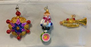 Christopher Radko Group Of 3 Vintage Ornaments