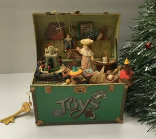 Vintage Enesco Animated Music Box Treasure Chest Of Toys Toy Symphony 1986