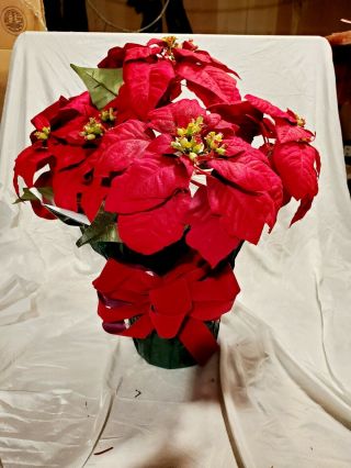 Vintage Poinsettia Flowers Home Decor Artificial Silk? Nearly Natural Look