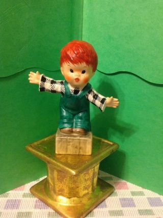 Vintage Goebel Figurine Redhead Boy On The Soapbox Byj 8 1957 W.  Germany