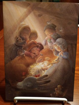 1986 Vintage Christmas Card Signed By Juan Ferrandiz - Anri Artist