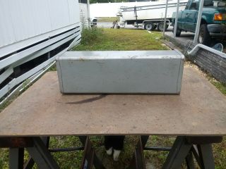 Vintage Gray Metal TOOL BOX Tray Caddy Tote 6 X 18 Carpenter Handyman 3