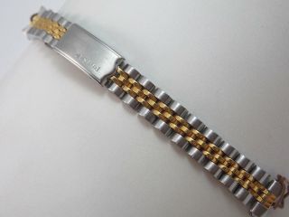 Pulsar Vintage Two Tone Stainless Steel Ladies 12mm Watch Band Deployment Clasp