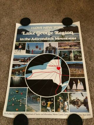 Vintage I Love York & The Lake George Region Adirondack Mountains Poster