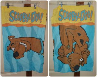 Hanna Barbera Vintage 1998 Scooby Doo Pillowcase Double Sided Blue Yellow 28 " ×18