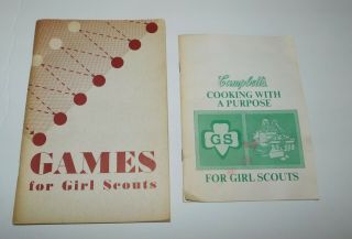 2 Vintage Pb Books Games For Girl Scouts & Cooking With A Purpose