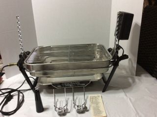 Vintage Farberware 455nd Open Hearth Electric Broiler Rotisserie Grill L@@k