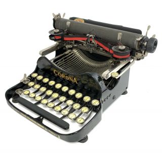 Corona No.  3 Typewriter W/case Black Classic Portable Folding Antique Vtg