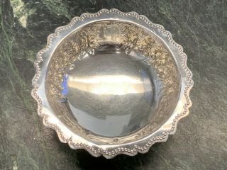 1907 William Hutton & Sons Sterling Silver Footed Flower Design Bowl - Ships 3