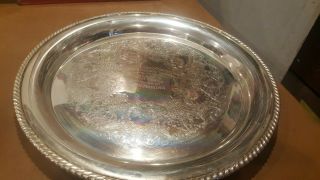 Vintage Golf Trophy Silver Plate Tray Norwood Hill Country Club 1938