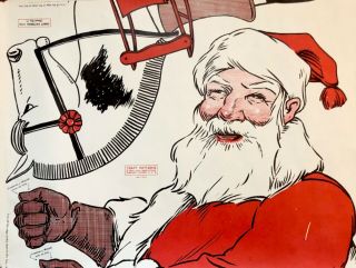 Neely Hall 1218 1217 Santa Sleigh Reindeer Vintage Christmas Pattern