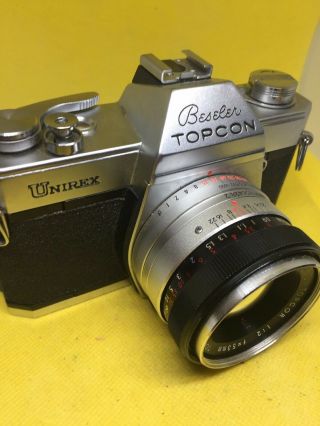 Vintage Topcon Unirex Camera With 53mm F/2 Topcor Lens