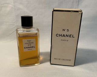 Vintage Chanel No.  5 Eau De Cologne Fragrance 4 Oz Bottle 85 Full W/ Box,  Paris