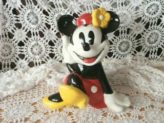 Large Colorful Vintage Disney Minnie Mouse Ceramic Cookie Jar