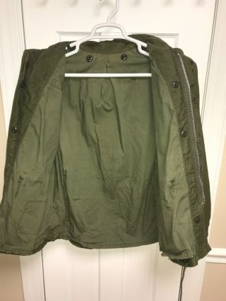 VTG US Army Military Men’s Field Jacket Cold Weather Coat Green SZ Medium Short 2