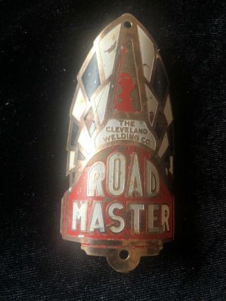 Vintage Road Master Bicycle Head Badge The Cleveland Welding Co.  Brass